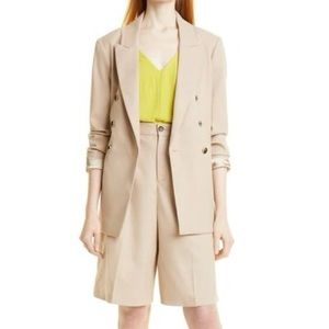 NWT TED BAKER LONDON AFON DOUBLE BREASTED BLAZER IN NATURAL, SIZE 3 (US SIZE 8)